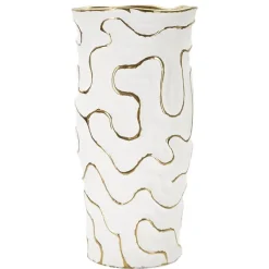 Vase en céramique blanche 16x32.5 cm
