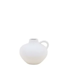 Vase en céramique blanche avec anse 11cm