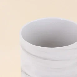 Vase en céramique effet marbre blanc 15cm