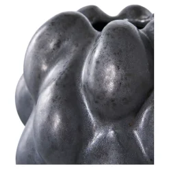 Vase en céramique noire élégante - Dimensions 14x15x19 cm