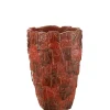 Vase en céramique rouge 25x25x36.5 cm