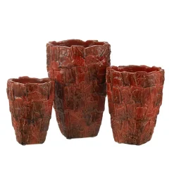 Vase en céramique rouge 25x25x36.5 cm