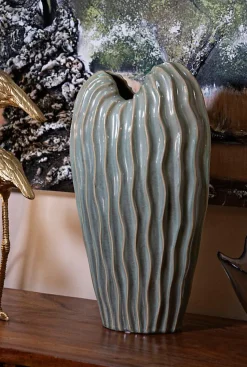 Vase en céramique verte cm 27x14x46,5