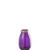 Vase en verre mauve 18x18x28 cm