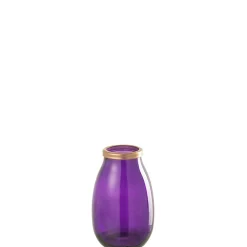 Vase en verre mauve 18x18x28 cm