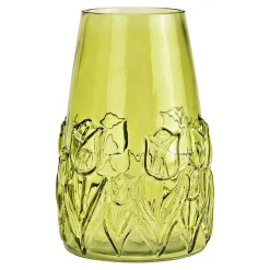 Vase en verre Motif floral en relief