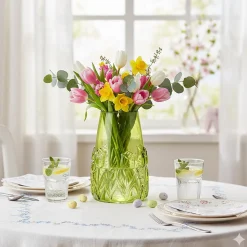 Vase en verre Motif floral en relief