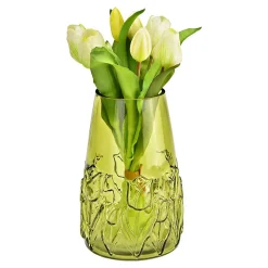 Vase en verre Motif floral en relief