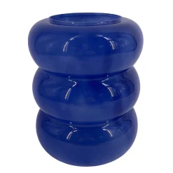 Vase en verre opaque fome boule bleu Ø16 x H.23 cm Ornami
