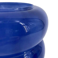 Vase en verre opaque fome boule bleu Ø16 x H.23 cm Ornami
