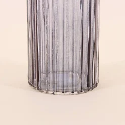 Vase en verre strié h25cm, Augustin