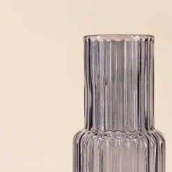 Vase en verre strié h25cm, Augustin