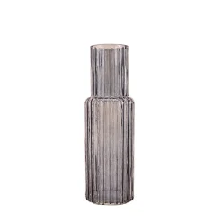 Vase en verre strié h25cm, Augustin