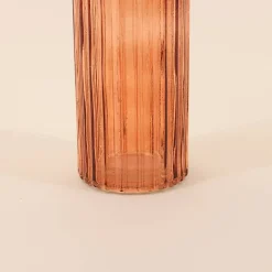 Vase en verre strié h25cm, Augustin