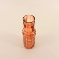 Vase en verre strié h25cm, Augustin