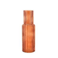 Vase en verre strié h25cm, Augustin