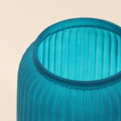 Vase en verre strié 30x15cm, Tanis