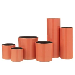 Vase haut en céramique rose 15x15x37 cm