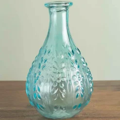 Vase Liseron bleu verre 15x9x9cm