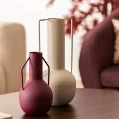 Vase métal Sylvain beige lin H295cm - Atmosphera