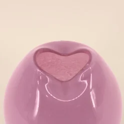 Vase ondulé en verre opaque rose 22cm