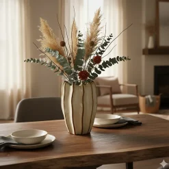 Vase ondulée Design beige design et moderne