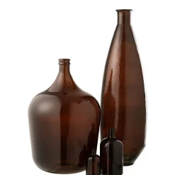Vase ovale en verre marron 27x27x81 cm