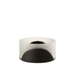 Vase plat bicolore en verre noir 25x25x13 cm