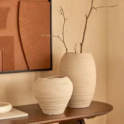 Vase Prudi blanc H22cm - Atmosphera