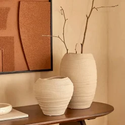 Vase Prudi blanc H31,5cm - Atmosphera
