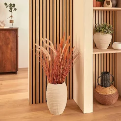 Vase Prudi blanc H31,5cm - Atmosphera
