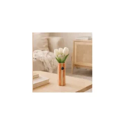 Vase rayures et perles rayé orange 20cm