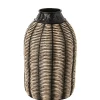 Vase rotin en bois noir 32x32x56 cm