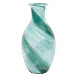 Vase Sablon vert verre 16x16x32cm