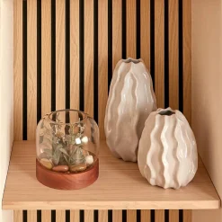Vase Sandri blanc H17cm - Atmosphera