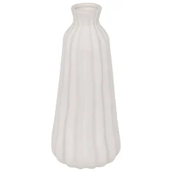 Vase strié Fernan céramique blanc H30cm - Atmosphera