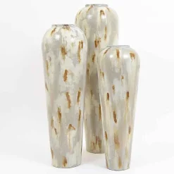 Vase Titiana blanc métal 71x23x23cm
