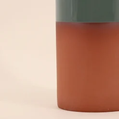 Vase tube en céramique bicolore 25cm