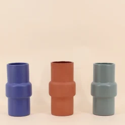 Vase tube rond 20cm, Tinien - Ornami