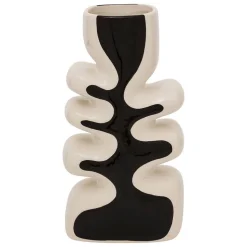 Vase vague Twis céramique noir & blanc H28cm - Atmosphera