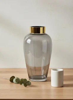Vase Verre MONDEX SERENITE 17x17x33cm Gris fumé 1 pièce