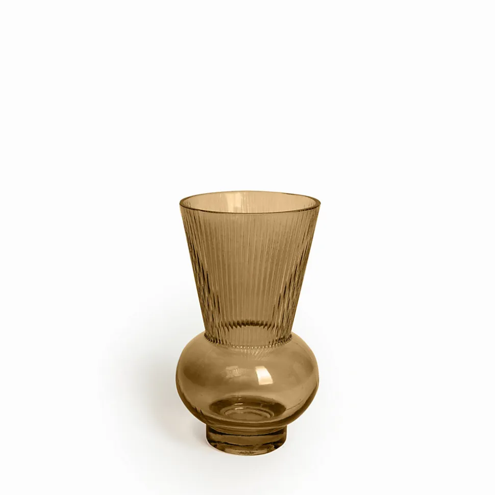 Vase verre Thelma coloris marron curry Ø13,7 x H.26,6cm JBY creation