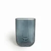 Vase verre Ullu effet strié bleu gris Ø12,9 x H.18,6cm JBY creation