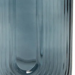 Vase verre Ullu effet strié bleu gris Ø12,9 x H.18,6cm JBY creation