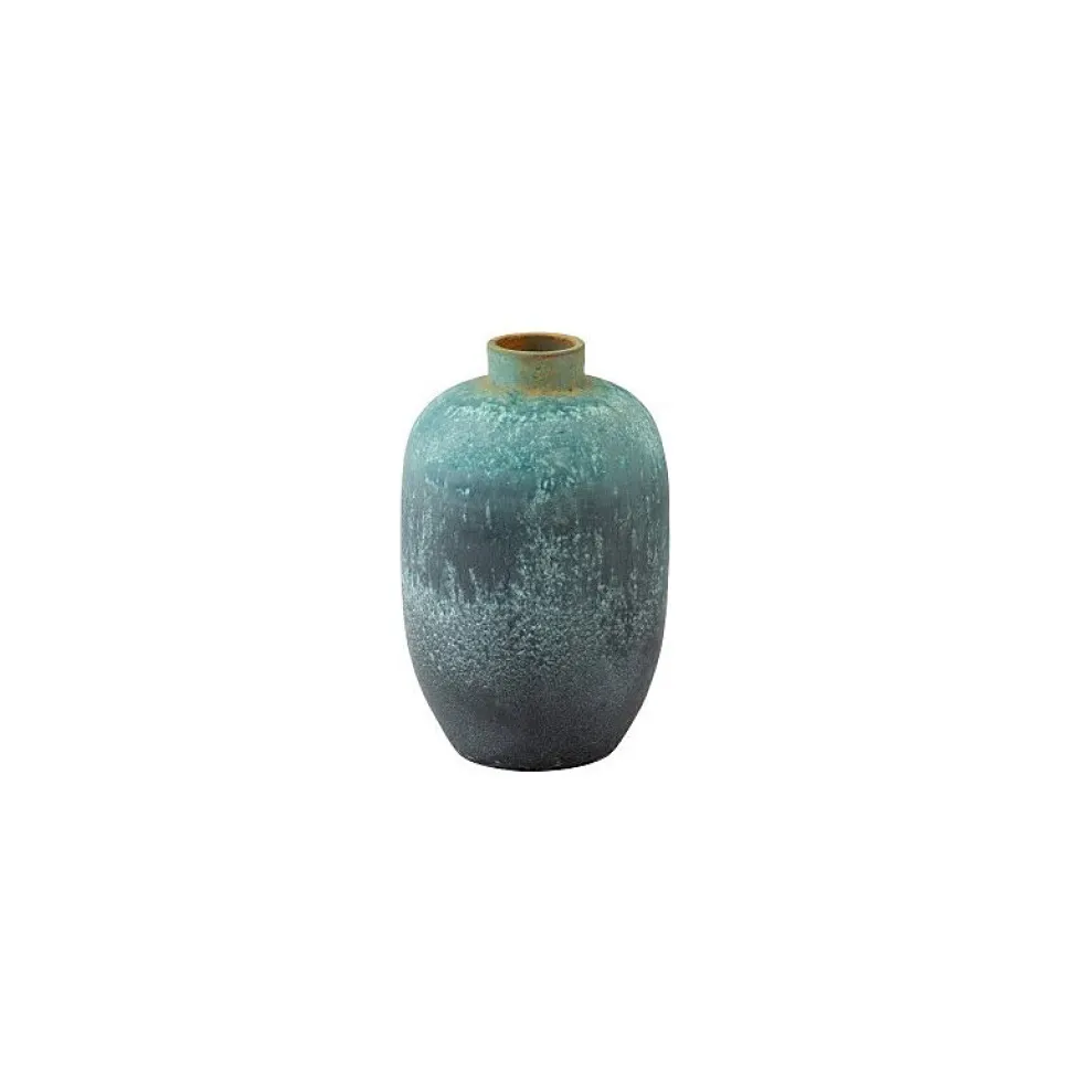 Vase vintage en céramique bleu 33.5x33.5x50.5 cm