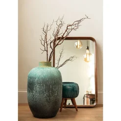 Vase vintage en céramique bleu 33.5x33.5x50.5 cm