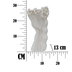 Vase visage femme en céramique blanche 14.8x13x29 cm