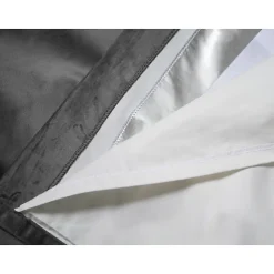 Venise - Rideau phonique Velours Galon fronceur Gris MC09 130 x 260 (LxH)