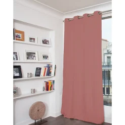 Venise - Rideau phonique Velours Oeillets Rose MC343 130 x 260 (LxH)