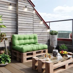 Vicco Ensemble de coussins de palette Vert 120x80cm 2 parties